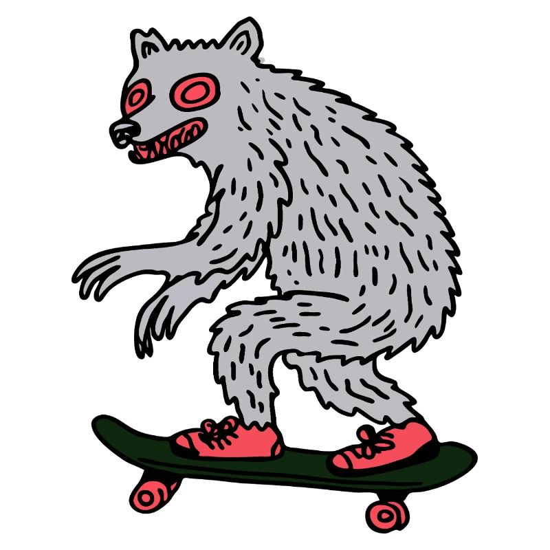 Mondschein-Werwolf-Skateboarder