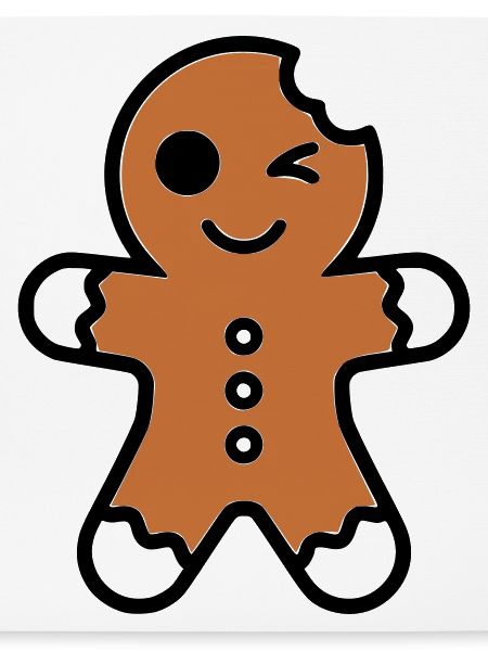 lustiger angebissener lebkuchenmann weihnachten