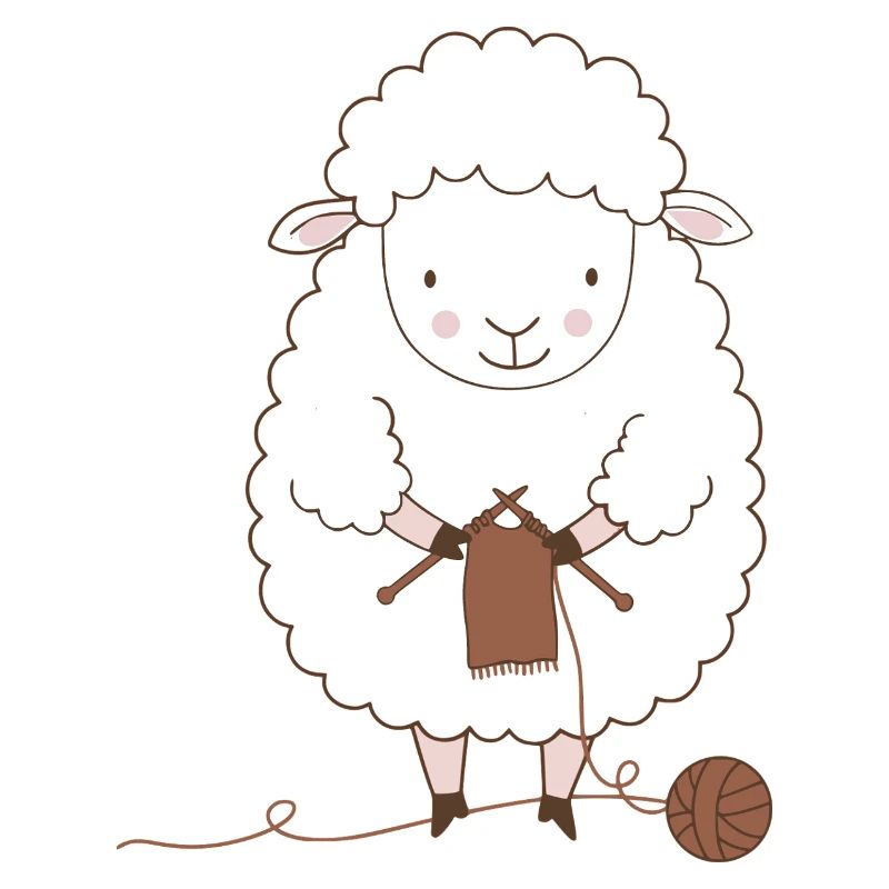 Schafstricker-Wolle und Nadeln