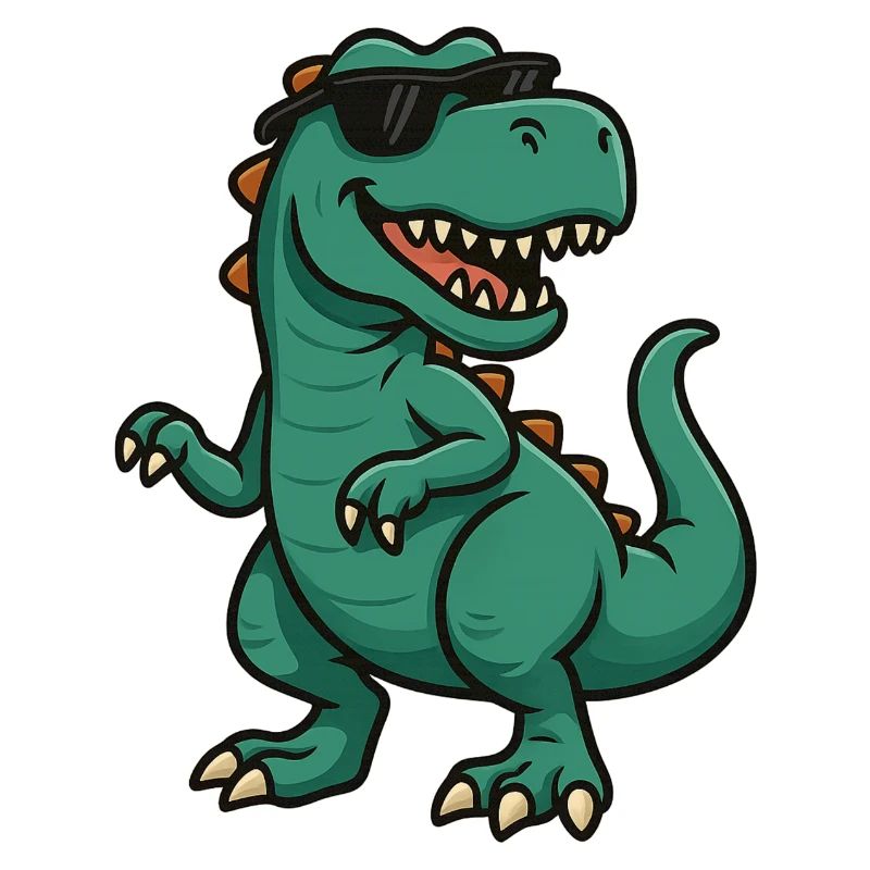 Dino mit Sonnenbrille Cartoon