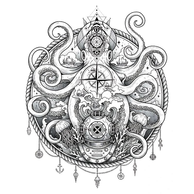 Tiefsee Diverhelm Kraken
