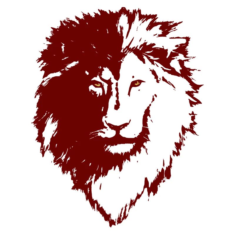 Roter Löwenkopf Silhouette