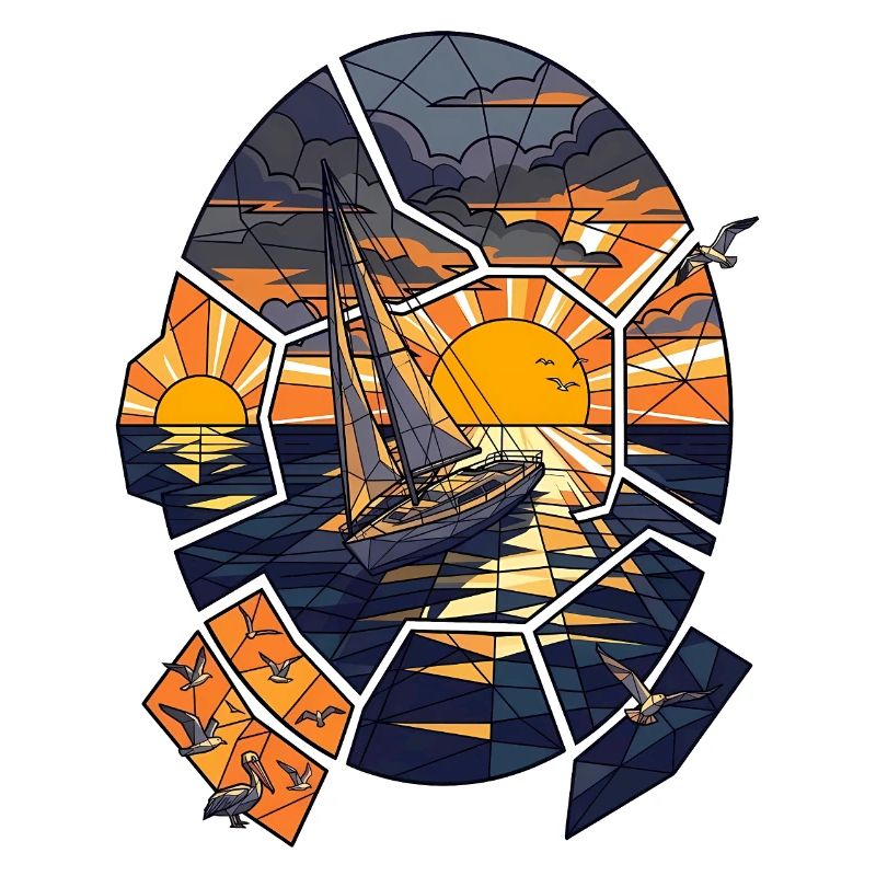 Segelboot im Sonnenuntergang