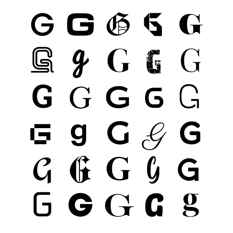 Typografie G-Buchstaben-Mosaikdesign