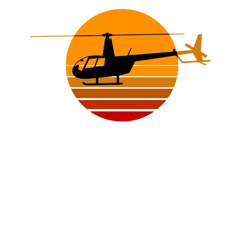 Hélicoptère R44 devant un soleil d'époque