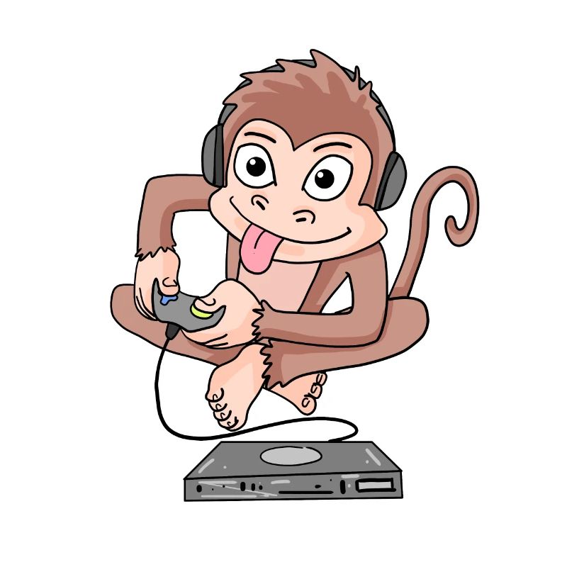 Affe spielt Videospiele