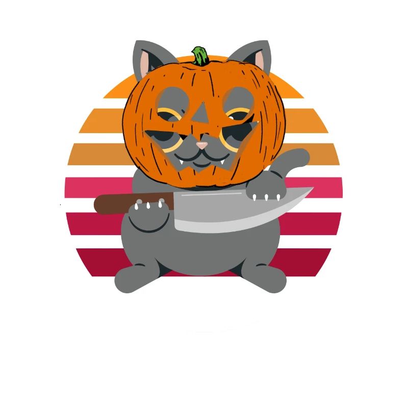 Halloween Katze Kürbiskopf