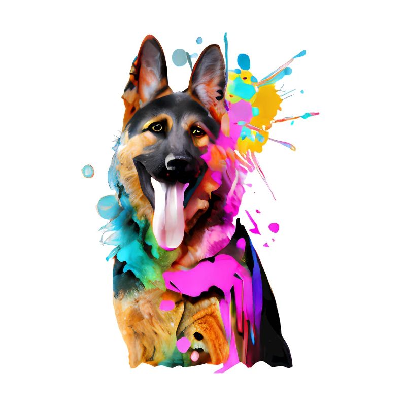 Farbkleckse Schäferhund