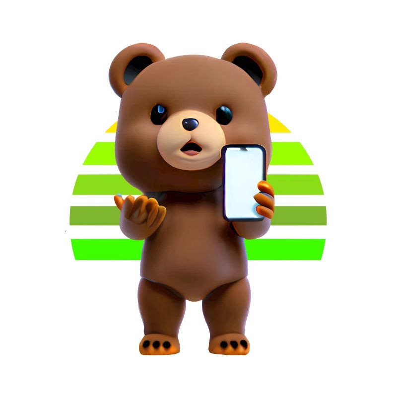 Bär mit Smartphone