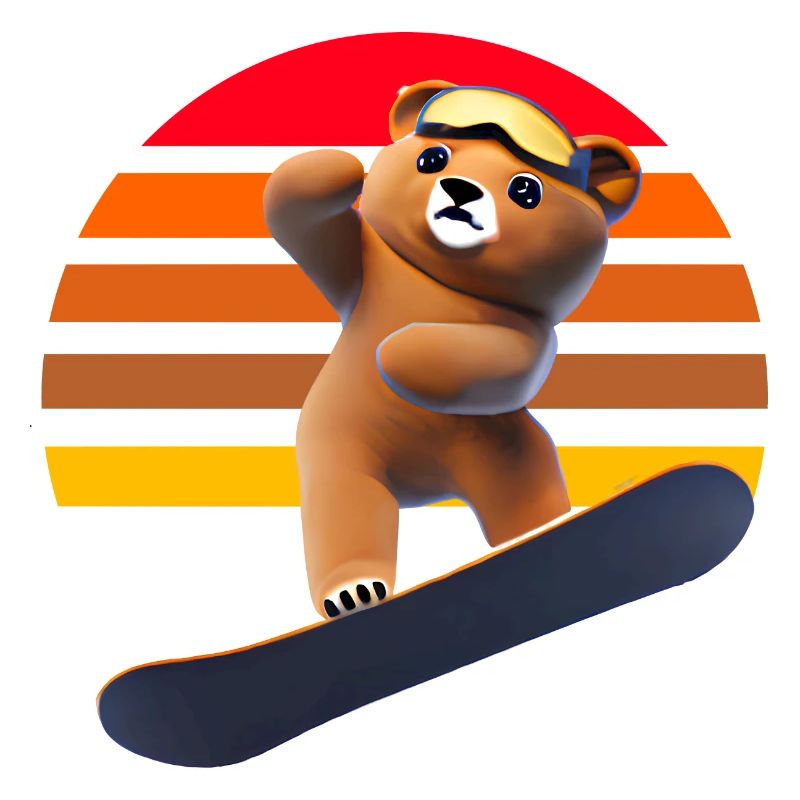Snowboardender Bär