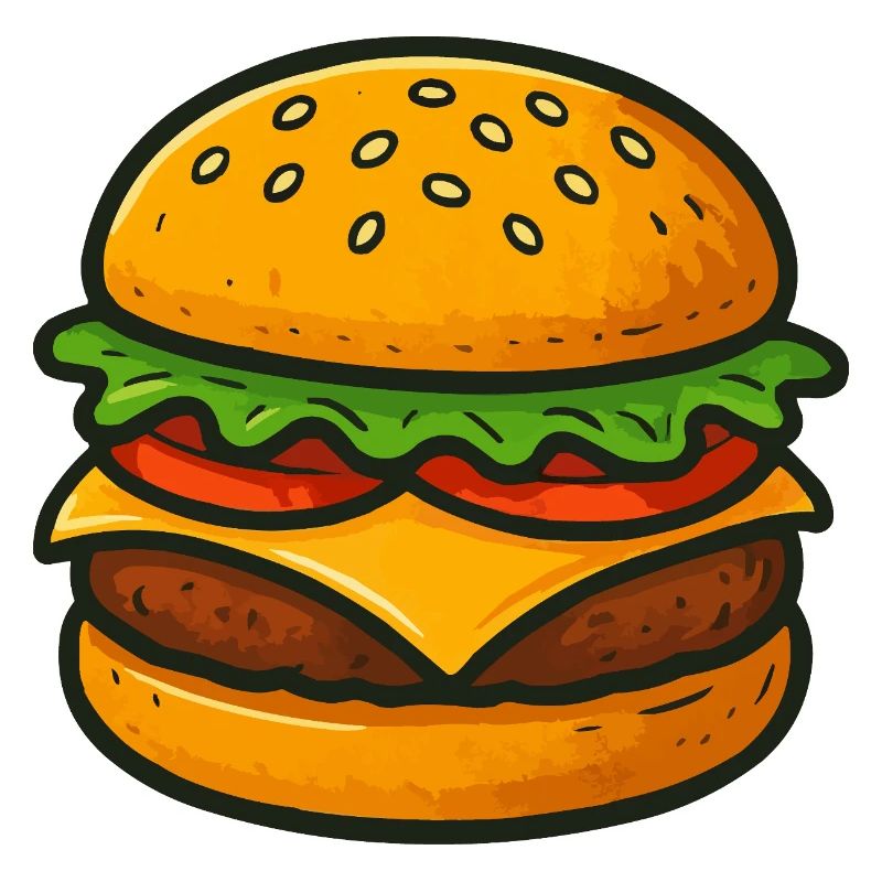 Geschmackvolle Hamburger Illustration