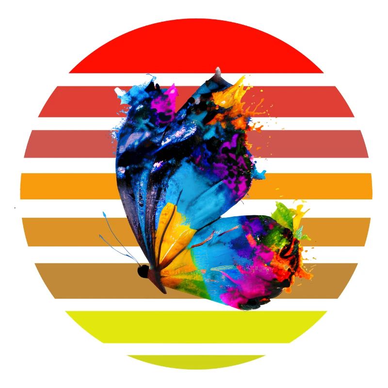 Schmetterling mit Farbklecksen