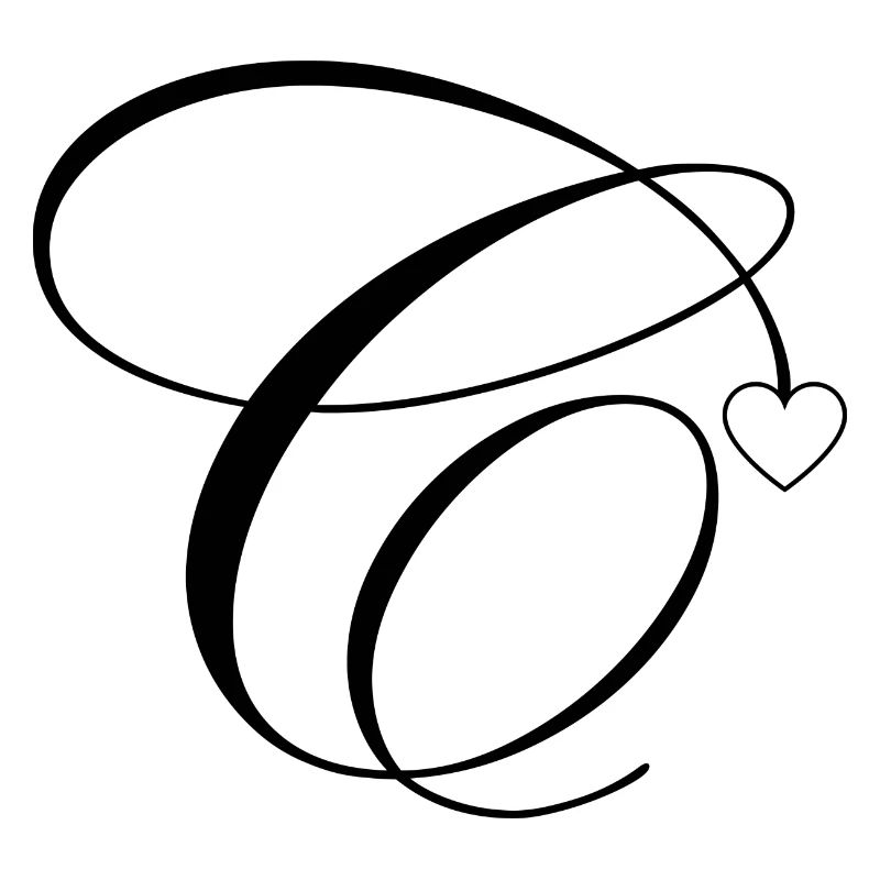 Buchstabe c Kalligraphieherz