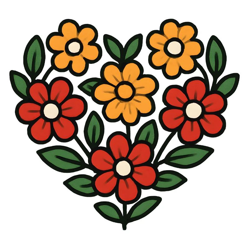 Herz aus Blumen Muster