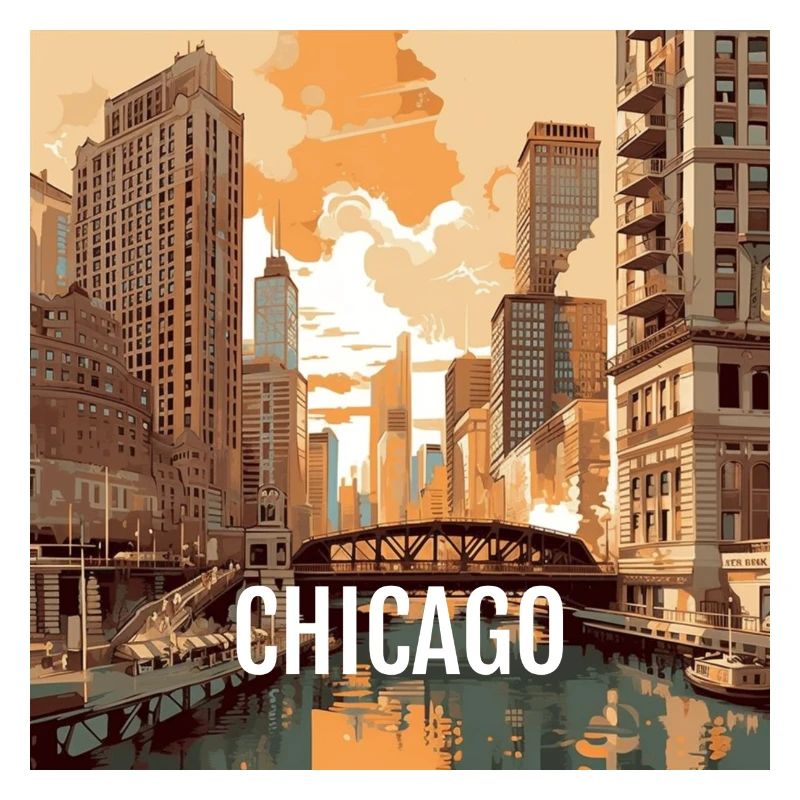 Chicago bei Sonnenuntergang