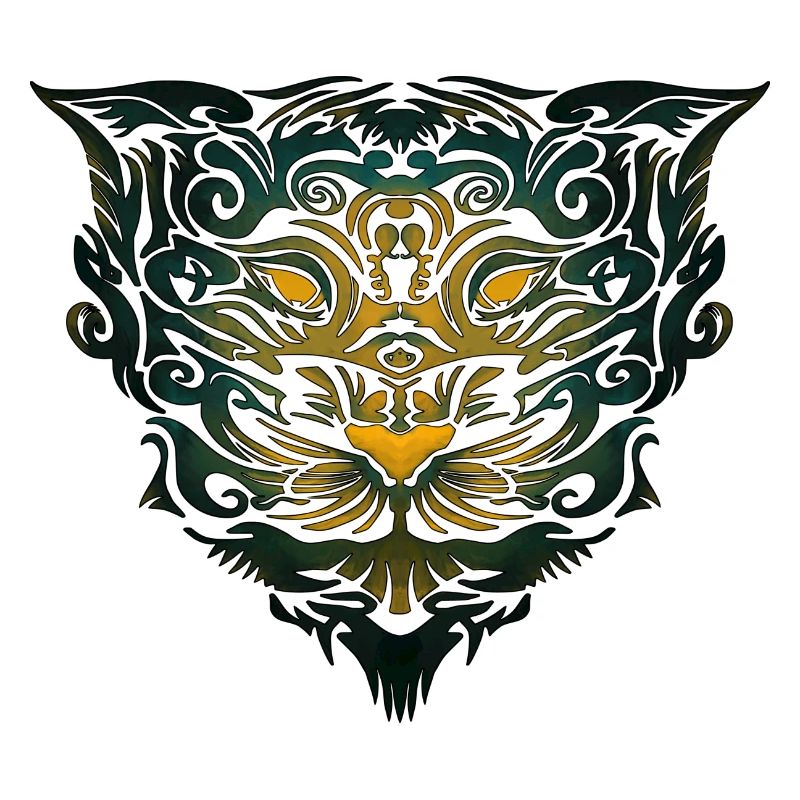 Tigerkopf Tribal (farbig)