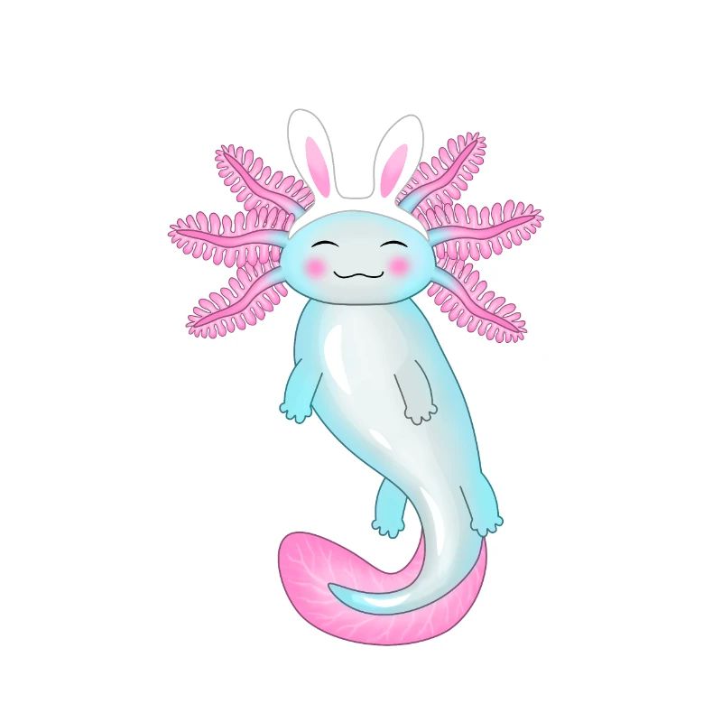 Oster-Axolotl mit Hasenohren