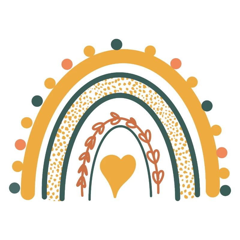 Arc-en-ciel Boho Imprimé Abstrait Arc-en-ciel