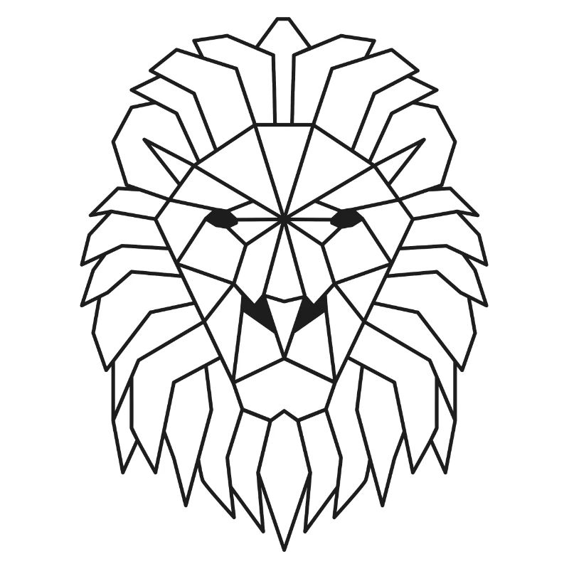 Löwe geometrisch schwarz