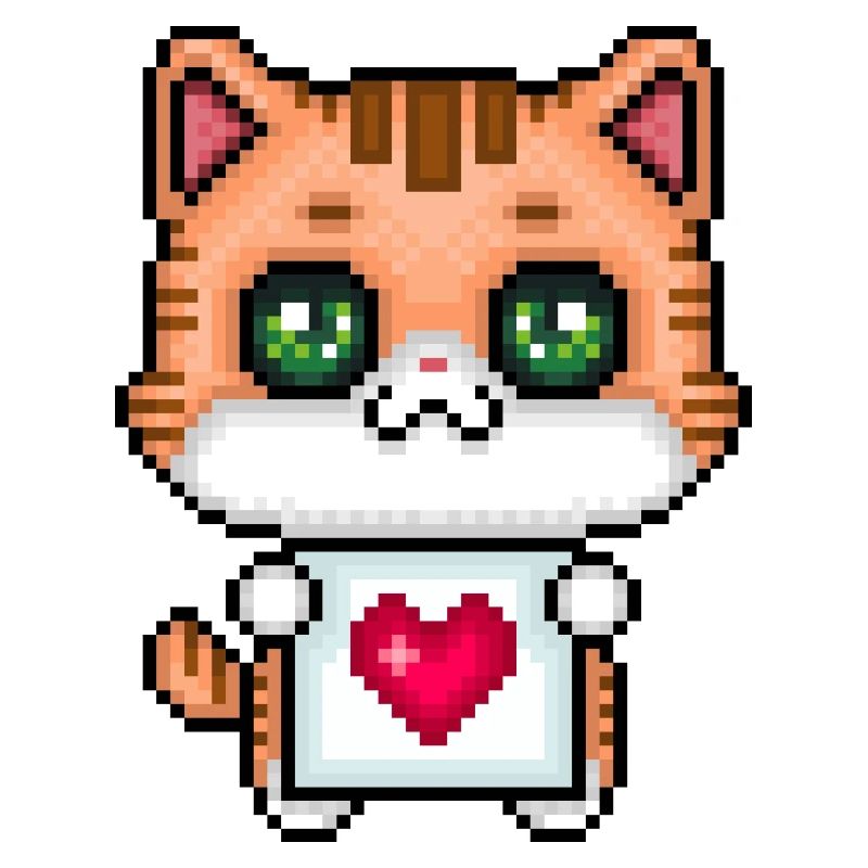 Pixelliebendes Kätzchen