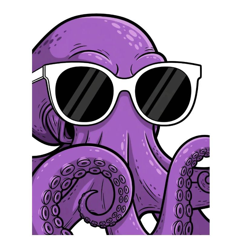 Lässiger Octopus mit Sonnenbrille