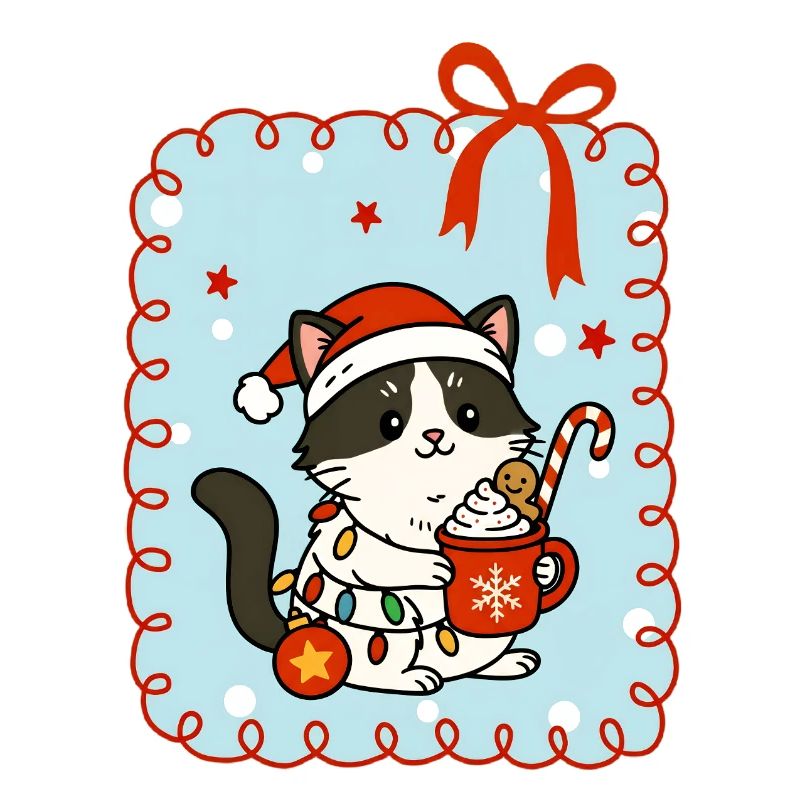 Katze an Weihnachten