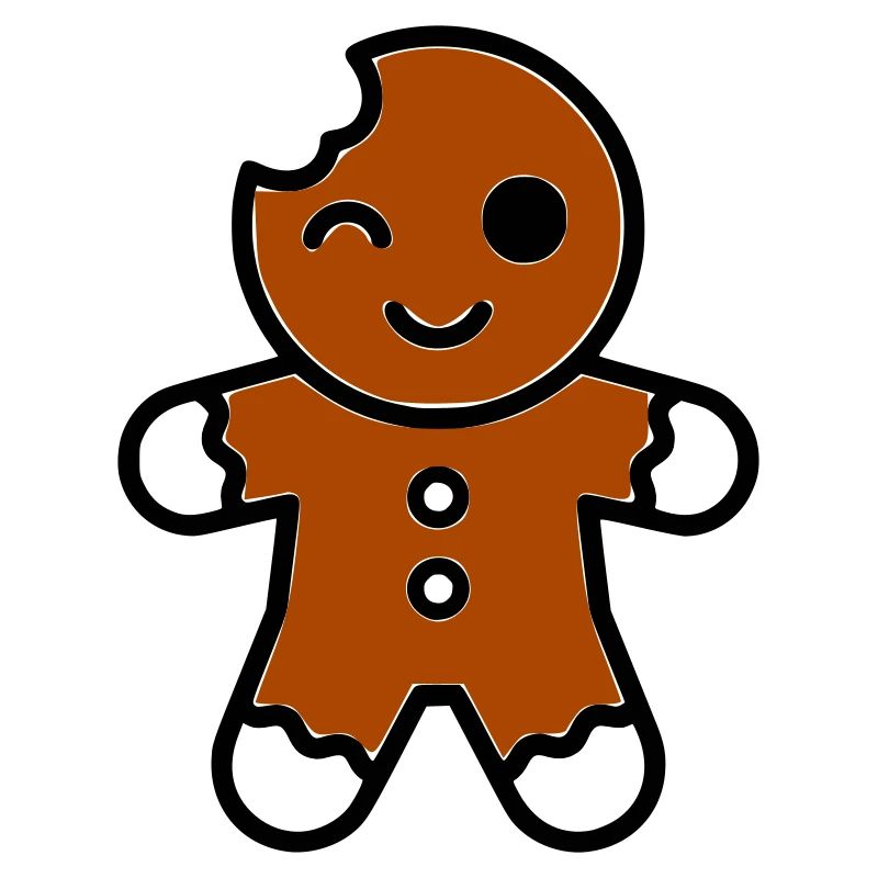 lustiger angebissener lebkuchenmann weihnachten