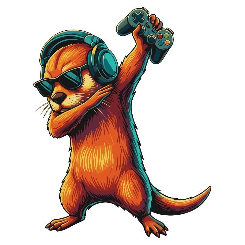 Gamer Otter spielt Videospielkunst