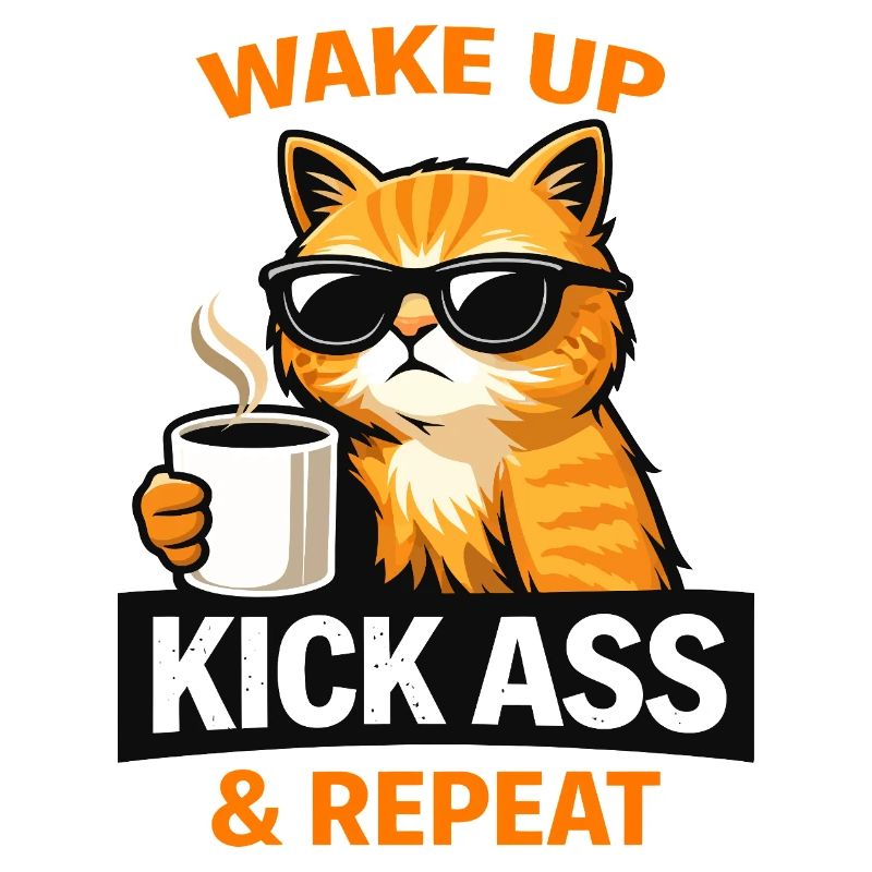 Wach auf, cooler Katzenkaffee