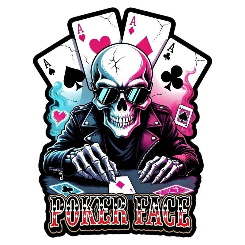 Poker Schädel Neon Look