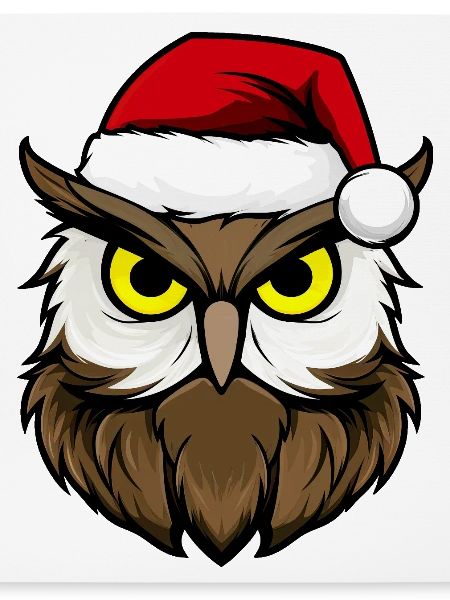 Eulen Weihnachten / Weihnachtsmann Vogel