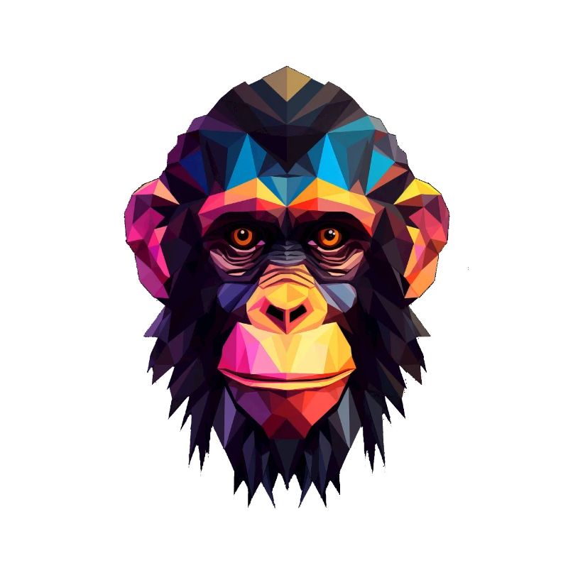 Geometric Style Chimpanzee