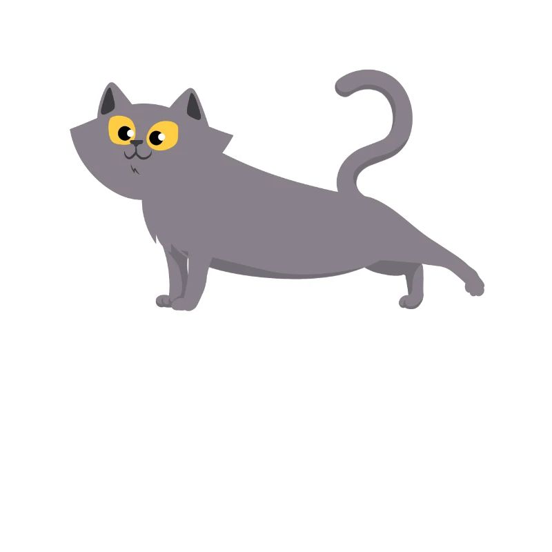 Graue Katze Stretching