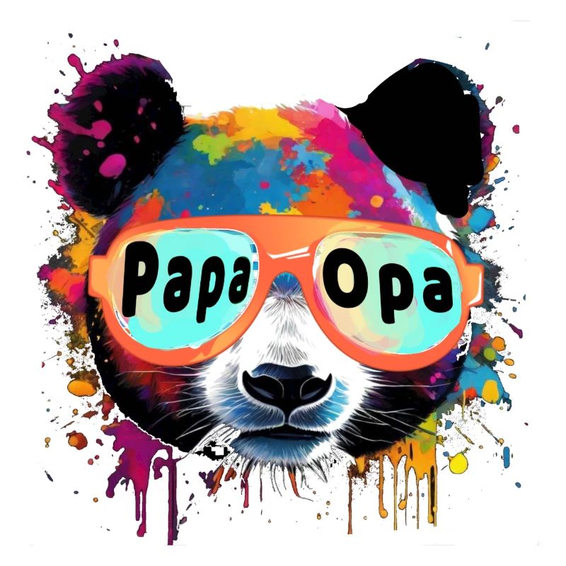 Papa, Opa, Bär,pandabär,illustration,bunt,Graffiti