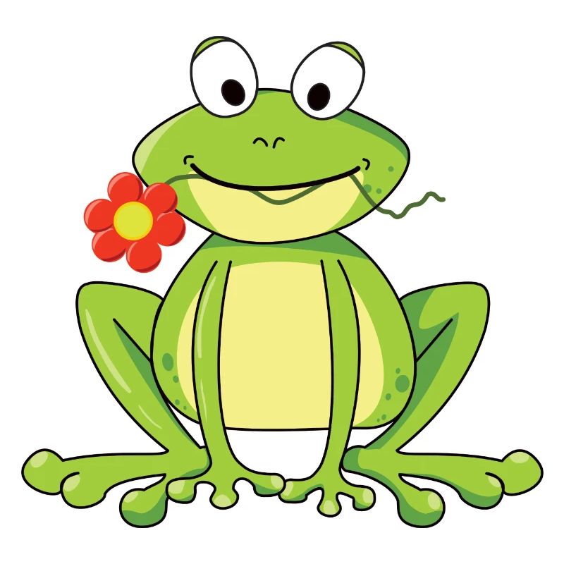 Frosch mit Blume