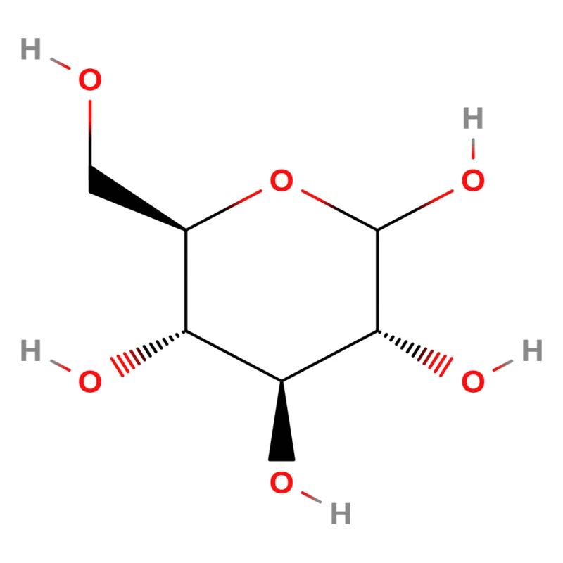 Molécule de glucose - Formule structurale colorée