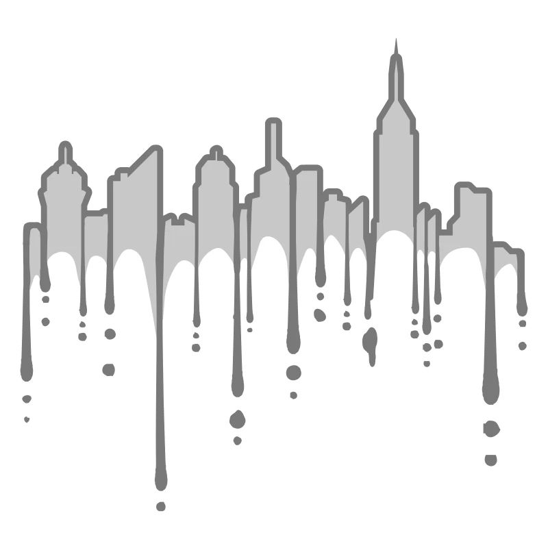 Hochhäuser Silhouette Graffiti