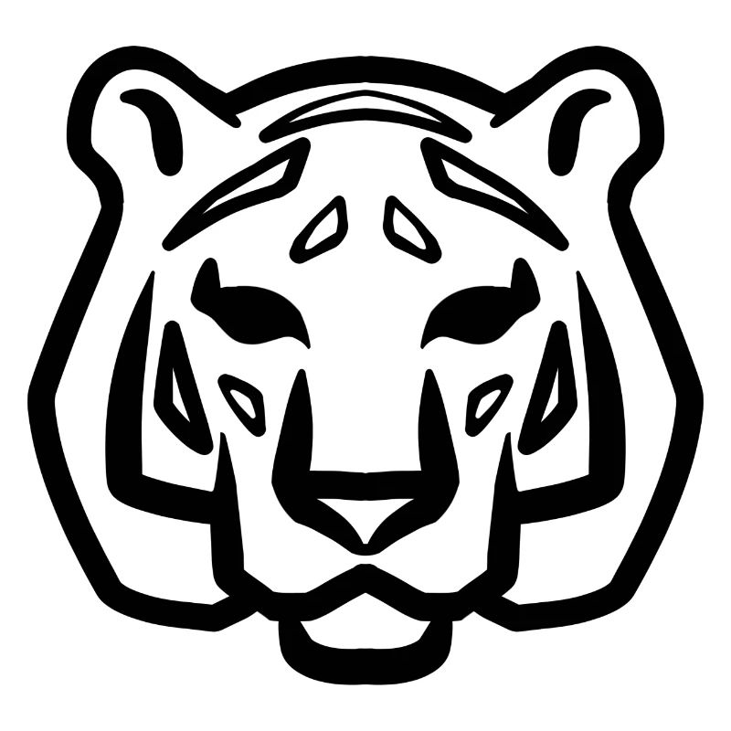 Tigerkopf Symbol schwarz