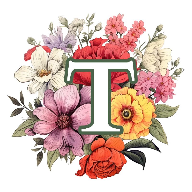 T Monogramm Blumenstrauss
