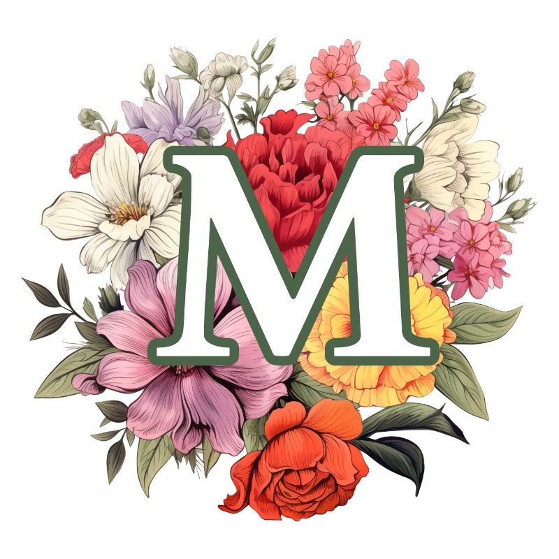 M Monogramm Blumenstrauss