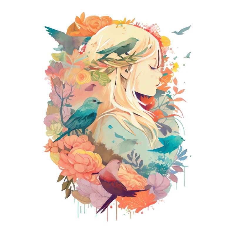 Heiteres Mädchen Aquarell