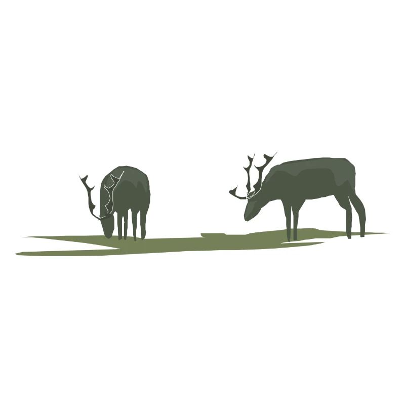 Elche oder Hirsche am Grasen