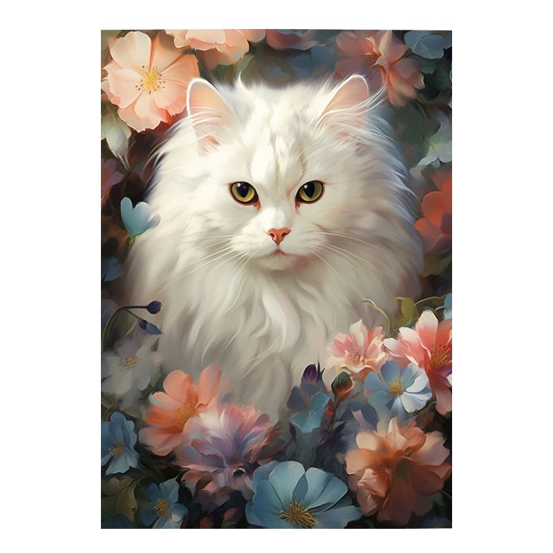 Katze im Blumenbeet