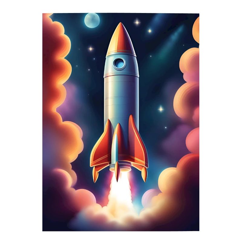 Fusée volant dans l’espace