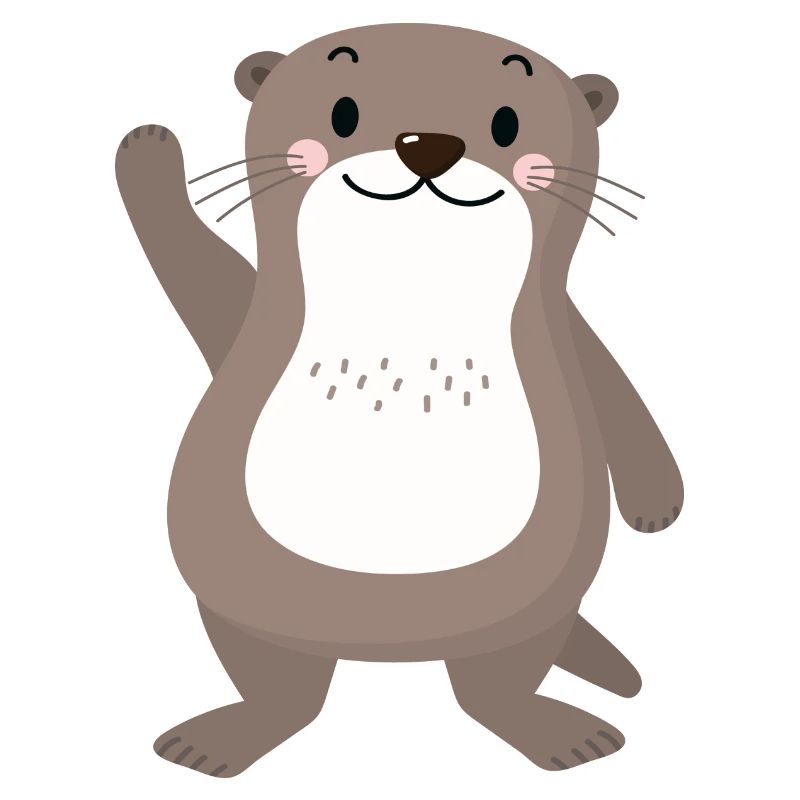 sußer Otter winkt