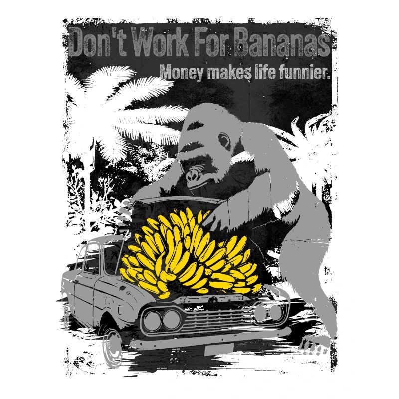 Bananen-Affe-Auto-Karikatur-Design