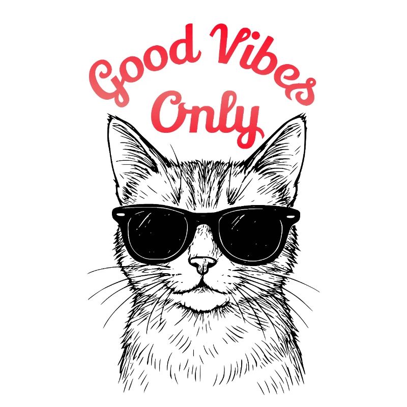 GoodVibesOnly – Coole Katzen Illustration
