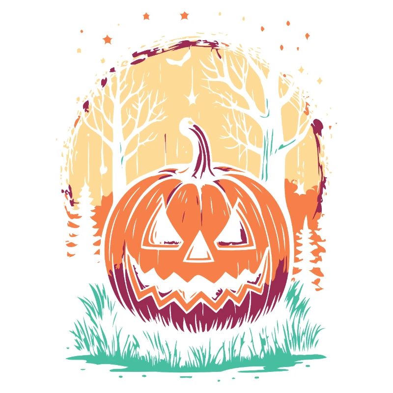 Halloween-Kürbis im Wald