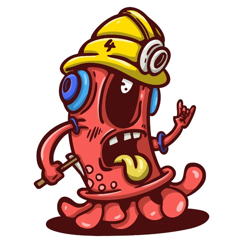 Arbeitermonster mit gelbem Helm