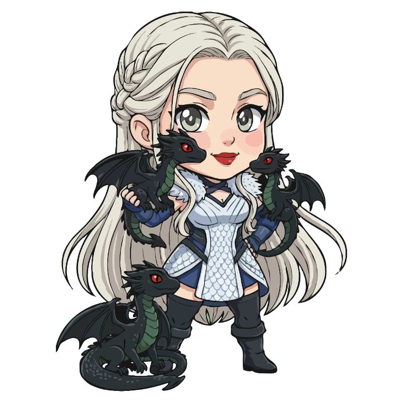 Drachen-Cosplay-Ritterin Chibi